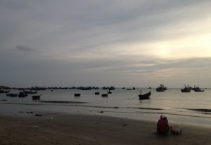 The sea of fisher boats, seen from the Mui Ne city perspective.