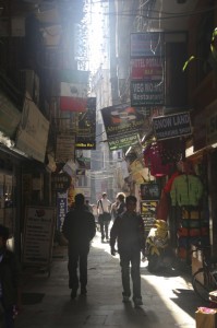 Kathmandu in day light, even though light is kind of missing in this tight and unorganised streets.