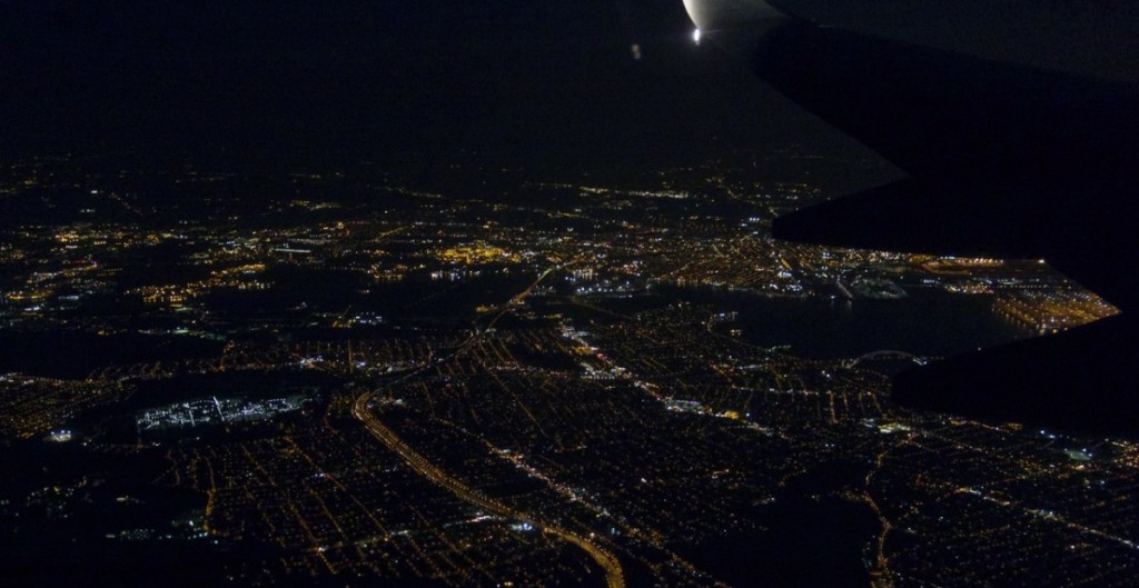 My landing in NYC was one of the greatest, giving a view over the enlightened skyline.